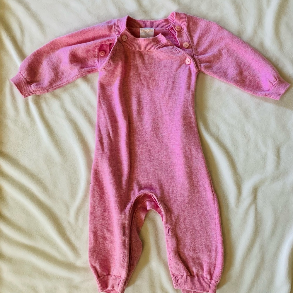 Giggle Pink Sweater One-Piece Romper